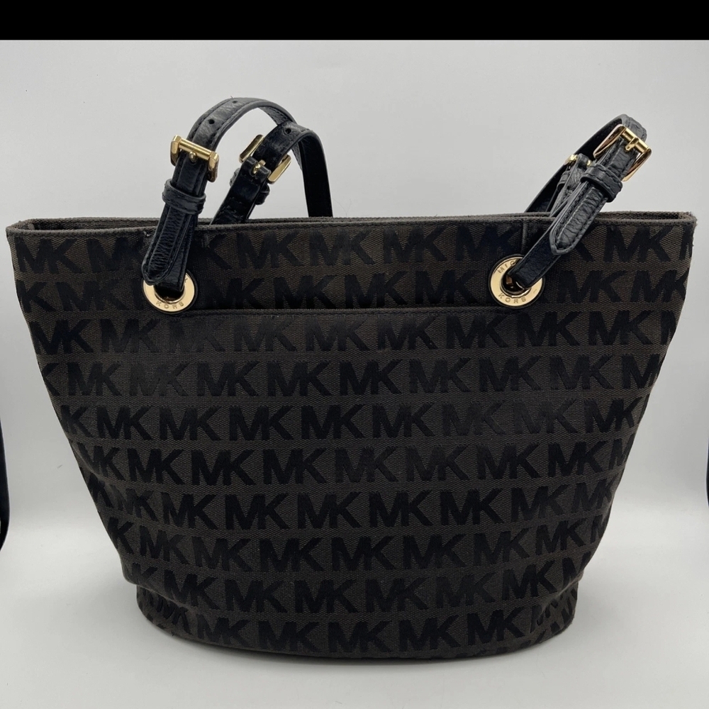 Michael Kors Black and Gold Signature Tote